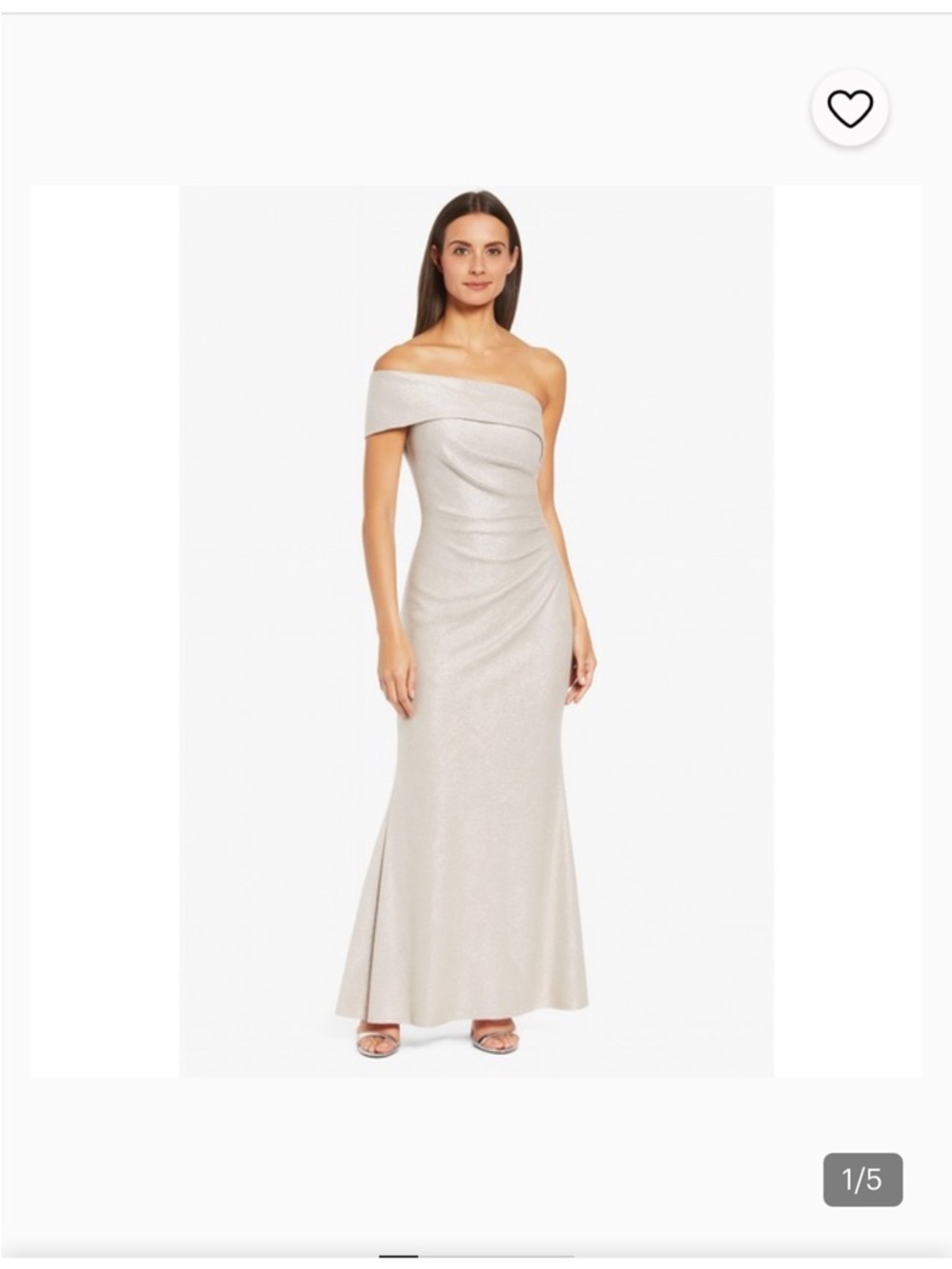 Eliza J One-Shoulder Evening Gown in Champagne